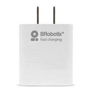 BROBOTIX  CARGADOR USB 3.0 PARA PARED  DUAL  18W  PUERTO USB TIPO A y PUERTO USB TIPO C  COLOR BLANCO-   Adaptador Cable C