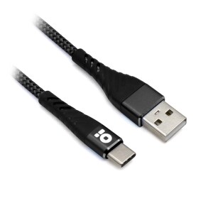 BROBOTIX COMBO USB DE CARGA RAPIDA CARGADOR USB 3.0  PARA PARED + CABLE USB TIPO C COLOR NEGRO - Adaptador Cable Corriente