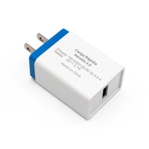 BROBOTIX COMBO USB DE CARGA RAPIDA CARGADOR USB 3.0 PARA PARED + CABLE USB TIPO C COLOR AZUL - Adaptador Cable Corriente A