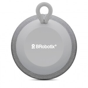 BROBOTIX BOCINA PORTÁTIL INALÁMBRICA 360º, BLUETOOTH, RADIO FM, PUERTO USB Y MICRO SD, COLOR GRIS, RECARGABLE, ALTAVOCES
