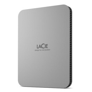Disco Duro Externo Portatil 2TB USB 3.2 Type USB-C, LaCie Mobile Drive, s Windows & macOS , Plateado Luna 2 Años de Garant