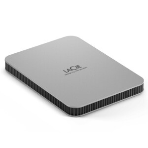 Disco Duro Externo Portatil 2TB USB 3.2 Type USB-C, LaCie Mobile Drive, s Windows & macOS , Plateado Luna 2 Años de Garant