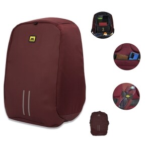 Mochila backpack Skypeak antirrobo/Para laptop de 15.6"/Con funda repelente al agua y puerto usb de carga/Color rojo
