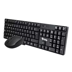 KIT MOUSE Y TECLADO INALAMBRICO NEGRO 1200 CPI USB NANO 10M ALC
