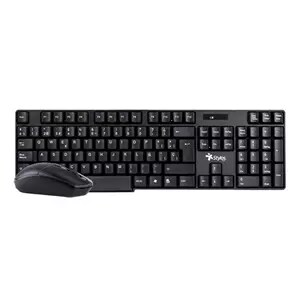 KIT MOUSE Y TECLADO INALAMBRICO NEGRO 1200 CPI USB NANO 10M ALC
