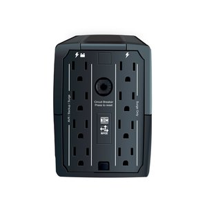 No-Break R-UPR 758, 750 VA 375 Watts, 8 contactos tipo NEMA 5-15R (4 contactos con respaldo, AVR y supresión de picos y 4 