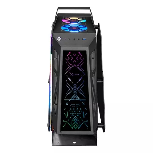XZEAL IR02 Gabinete para computadora gamer - Micro ATX, Mini ITX Placa base admitida - Vidrio templado - Negro - 6 x Venti