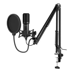 Micrófono para Audio profesional, Streaming en vivo, Grabación, Studio XZEAL XZ-260 - Cableado - Condensador - Negro - 1.8