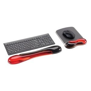 Kensington Kit de reposamuñecas Duo Gel para teclado y mouse rojo con negro