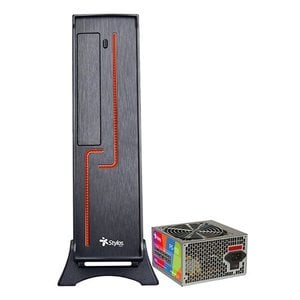 GABINETE STYLOS KEELAN SLIM ITX / USB 2X1.0- 1X3.0/ CON FUENTE DE 550W NEGRO