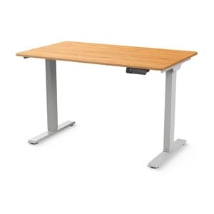 Mesa eléctrica ajustable en altura eFloat Go 2.0 24”x48” en acabado de bambú, con interruptor manual programable para ajus