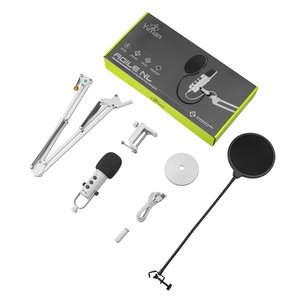 Micrófono PC Gamer Yeyian, Micrófono USB Condensador con Cancelación de Ruido, USB Tipo-C, Silencio, Control de Ganancia, 