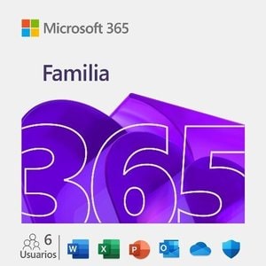 Microsoft 365 Family - Licencia de suscripcion (1 año) - 6 usuarios (multiples dispositivos) - Descargable
