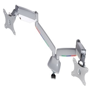Kensington SmartFit Brazo de Montaje para Monitor - Gris, Plata - Horizontal/Vertical - Altura ajustable - 2 Pantalla(s) a