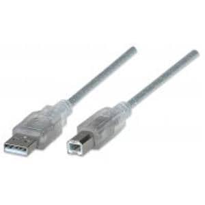 Cable USB V2.0 A-B 4.5M, Plata - Cable for Computador, Portátil, Hub, Dispositivo USB, Concentrador USB - 480Mbit/s - Apan