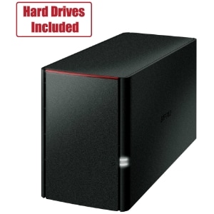 NAS 2 Bahías LinkStation 220D Series SoHo, 4TB (incluye 2 HDD de 2TB) RAID 0/1, Sistema de Almacenamiento en Red Rj-45 Gig