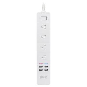 Nexxt Home Multicontactos protector de sobretensión inteligente Wi-Fi con puertos USB para carga
Control de cada tomacorr