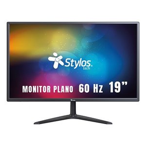 Monitor Stylos 19" Stylos SMOT3 Panel Plano LED HD 60Hz 5ms 1xVGA + 1xHDMI + Vesa 100x100mm Negro
