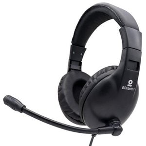 BROBOTIX DIADEMA AUDIFONO TIPO GAMER CON MICROFONO AJUSTABLE, ACOLCHADO EXTRA SUAVE - 1 Conector 3.5 mm para Microfono y A