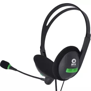 BROBOTIX AUDIFONO DIADEMA CON MICROFONO AJUSTABLE BASICA - 2 Conectores 3.5 mm para Microfono y Audio - Color Negro
