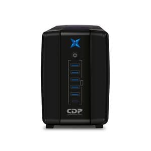 No-Break R-UPR 758, 750 VA 375 Watts, 8 contactos tipo NEMA 5-15R (4 contactos con respaldo, AVR y supresión de picos y 4 