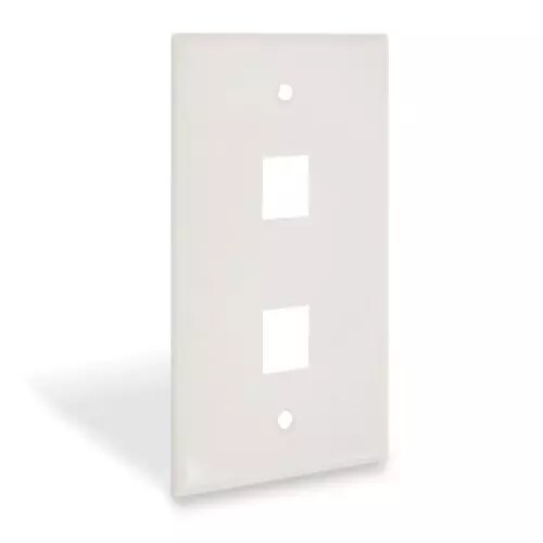 PLACA DE PARED (FACEPLATE) UNIVERSAL ENS-FP62 ENSON 2 PUERTOS ESTILO KEYCONNECT CAT6A CAT6 CAT5E CONECTORES DE FIBRA OPTIC