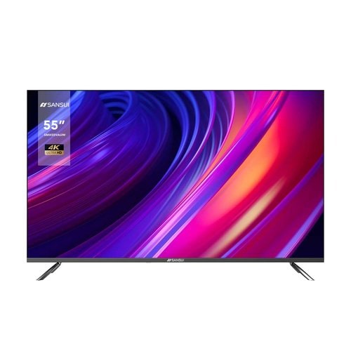 Pantalla 55", DLED, UHD (3,840x2,160), 60Hz, NTSC/ATC, 1 entrada RF, 3 HDMI, 1 AV In, 1 salida de audifonos, 2 USB, 1 sali
