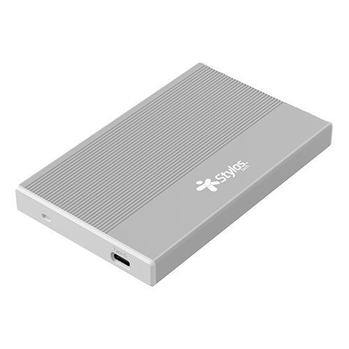 ENCLOSURE STYLOS 2.5" PARA SSD / HDD / INTERFAZ TIPO C/ ALUMINIO / PLATA