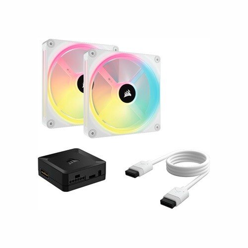 VENTILADORES CORSAIR KIT 2 PZS QX ICUE LINK QX140 BLANCO 140MM RGB