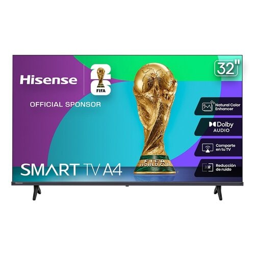 Pantalla Hisense de 32 puldadas LED, VIDAA TV, native refresh 60Hz, HD, 1366*768, Alexa/Google Smart Home/Airplay/Apple Ho