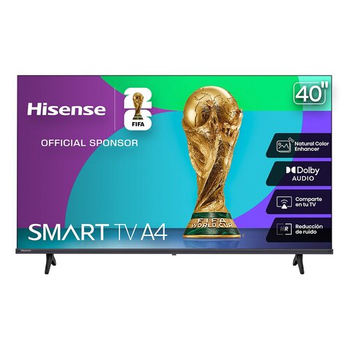 Pantalla Hisense de 40 puldadas LED, VIDAA TV, native refresh 60Hz, FHD, 1920*1080, Alexa/Google Smart Home/Airplay/Apple 