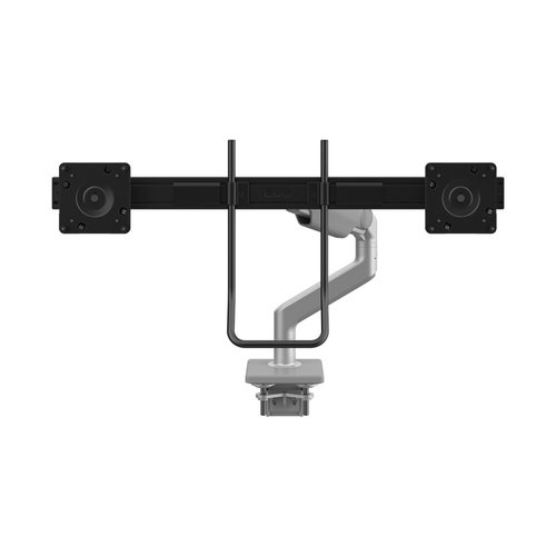 Brazo para monitor M8.1 con barra cruzada y mango, estilo de brazo Angled Link/Dynamic Link. Acomoda dos monitores de hast