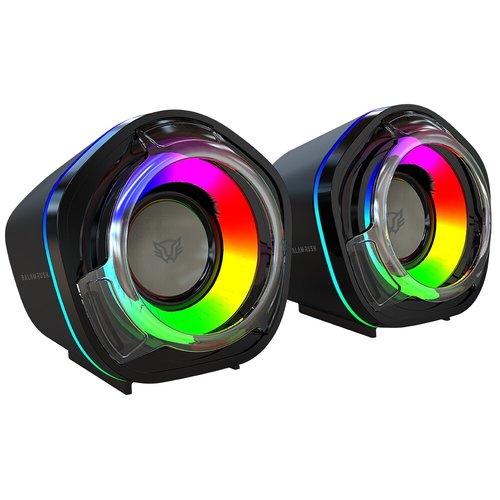 Bocinas USB Gamer  Balam Rush Glimm Penta BG545 / Bluetooth 5.0 + USB A / 6 W / Sonido Estéreo + 2.0 Canales / RGB / Azend
