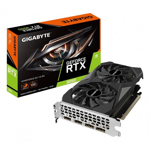 TARJETA DE VIDEO GIGABYTE RTX 3 050 WINDFORCE OC V2 6G GDDR6 PCIE 4