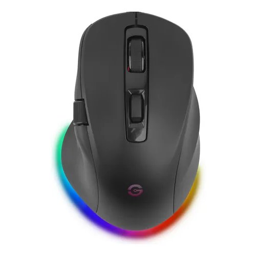 Mouse Gamer Getttech, Inalámbrico/alámbrico, Bluetooth, Usb, 6400dpi, Retroiluminación Rgb, Negro
