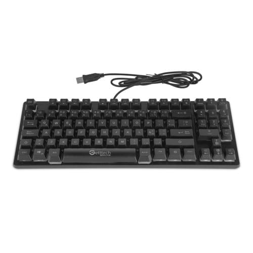 Teclado Gamer Getttech, Iluminación Rgb, USB, Alámbrico, 90 Teclas, 19 Teclas Anti-Ghosting, Para Pc Windows/Mac,Teclado A