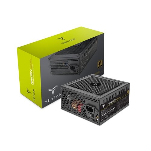 Fuente De Poder Yeyian Raiden 650w 80 Plus Gold Atx 140mm Semi Modular Pcie 6 Sat Molex Negro