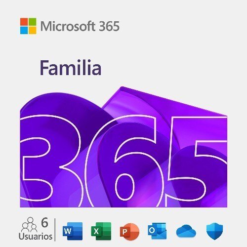 Microsoft 365 Family - Licencia de suscripcion (1 año) - 6 usuarios (multiples dispositivos) - Descargable
