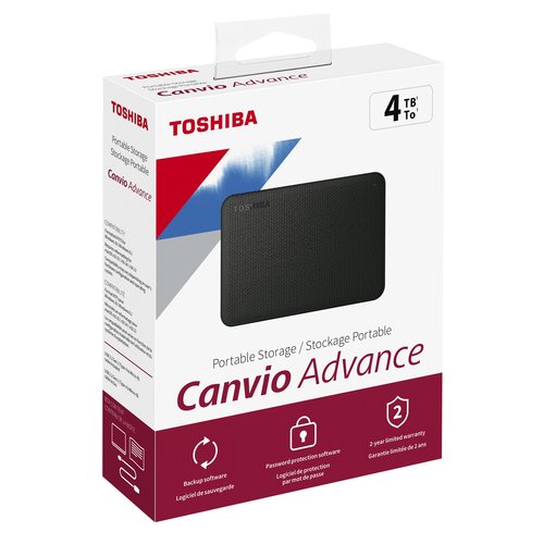 Disco Portátil Toshiba® Canvio® Advance V10, Negro 4TB