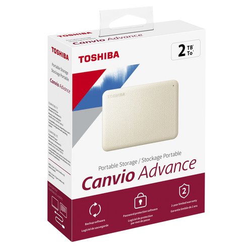Disco Portátil Toshiba® Canvio® Advance V10, Blanco 2TB