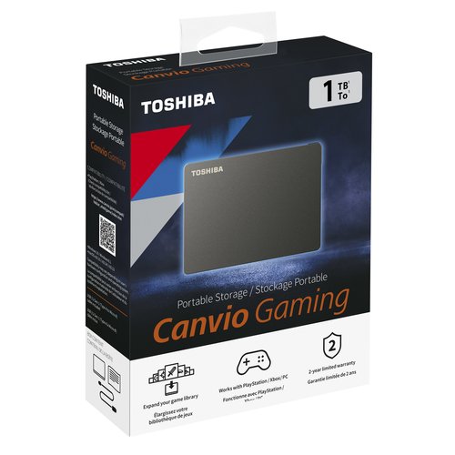 Disco Portátil Toshiba® Canvio® Gaming, Negro 1TB