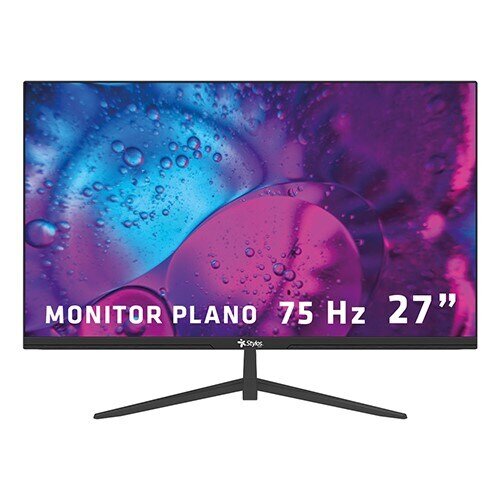 Monitor Stylos 27" Stylos SMOT8 Flat Panel LED HD 75Hz 5ms 1xVGA + 1xHDMI + Vesa 100x100mm Black