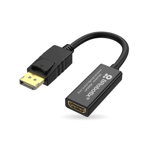 BROBOTIX ADAPTADOR DISPLAYPORT MACHO A HDMI HEMBRA, COLOR NEGRO
