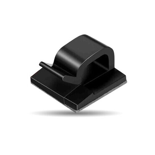 BROBOTIX ORGANIZADOR ADHESIVO PARA CABLES, 24 PIEZAS, COLOR NEGRO.
