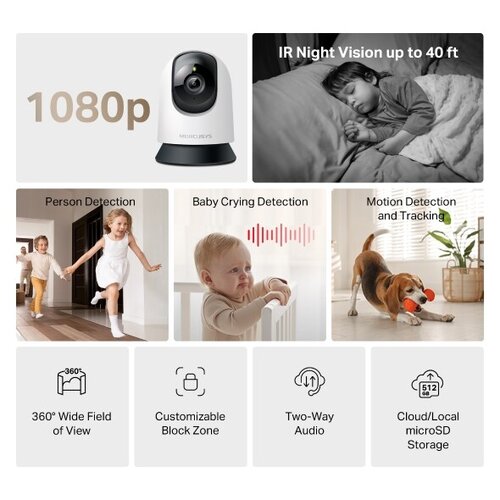 "Pan/Tilt Home Security WiFi Camera
"