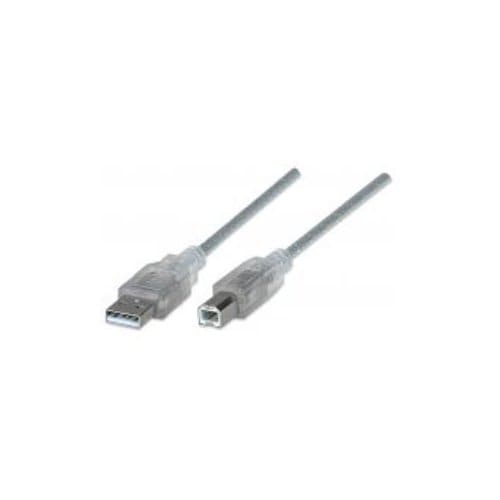 Cable USB V2.0 A-B 4.5M, Plata - Cable for Computador, Portátil, Hub, Dispositivo USB, Concentrador USB - 480Mbit/s - Apan