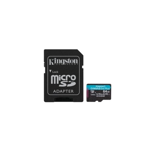 MICRO SDXC MEMORIA KINGSTON 64GB CANVAS GO PLUS A2 U3 V30 CARD / AD