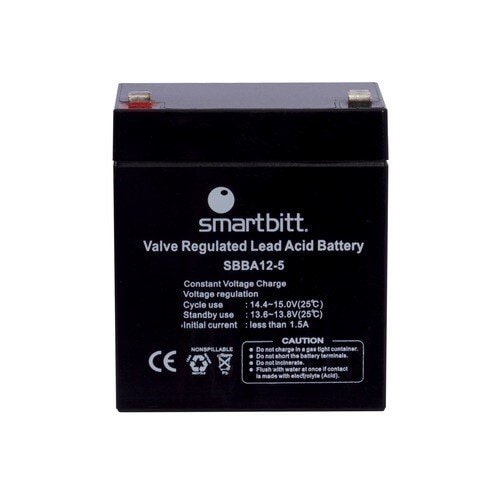 SMARTBITT BATERIA SBBA12-5, 12V/5AH, 12 VOLTS 5 AMPERES, SELLADA LIBRE DE MANTENIMIENTO, TECNOLOGIA VRLA