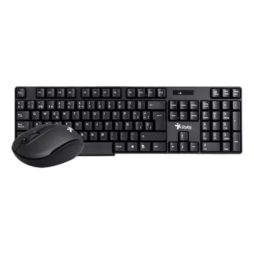 KIT MOUSE Y TECLADO INALAMBRICO NEGRO 1200 CPI USB NANO 10M ALC
