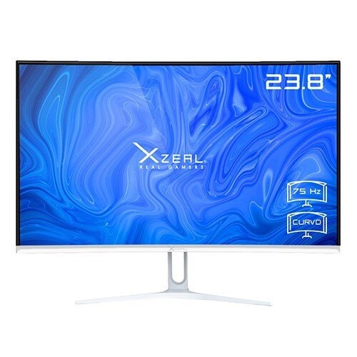 Monitor Xzeal 23.8" Xzeal XST-570 Panel Curvo VA FHD 75Hz 5ms 1xVGA + 1xHDMI + Vesa 100x100mm Blanco